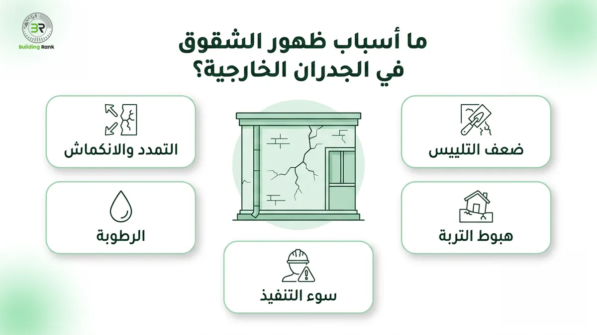 معالجة الشقوق في الجدران الخارجية