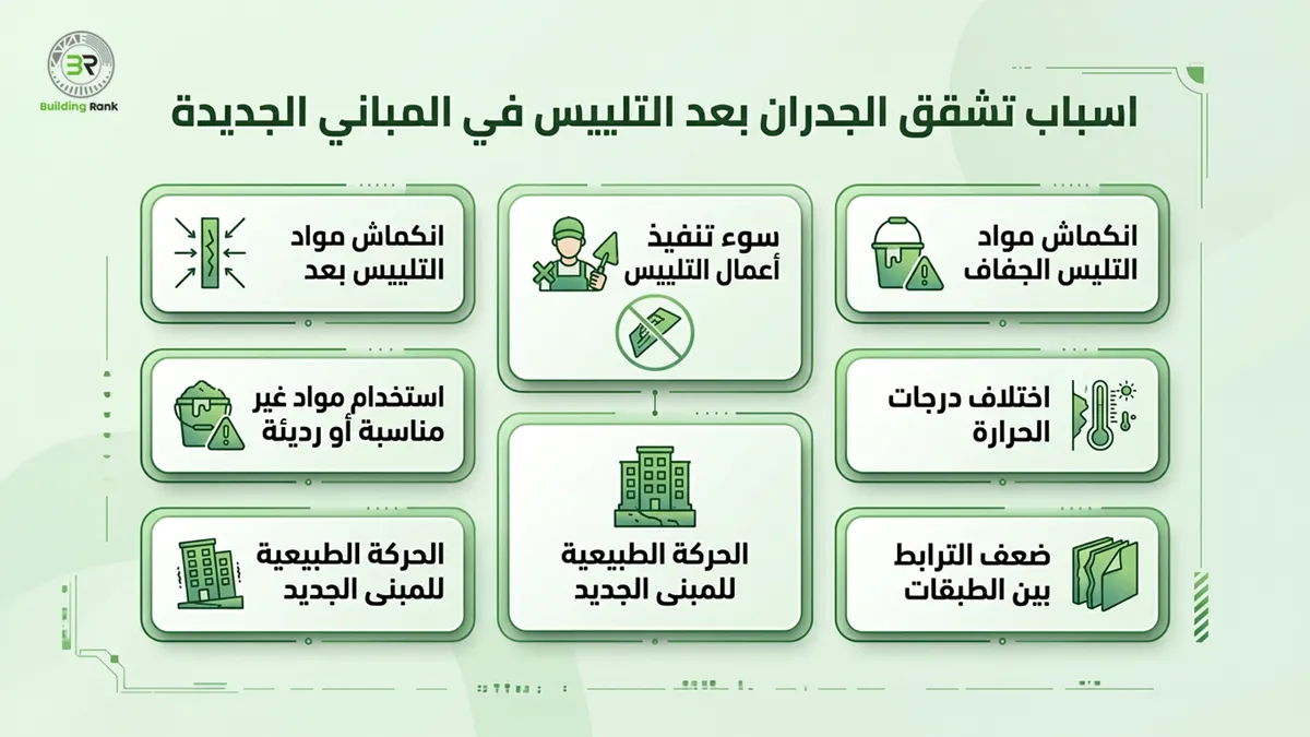 اسباب تشقق الجدران بعد التلييس