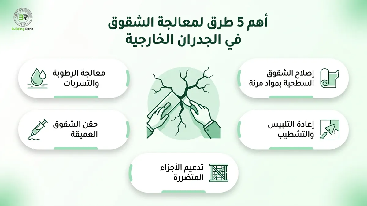 معالجة الشقوق في الجدران الخارجية