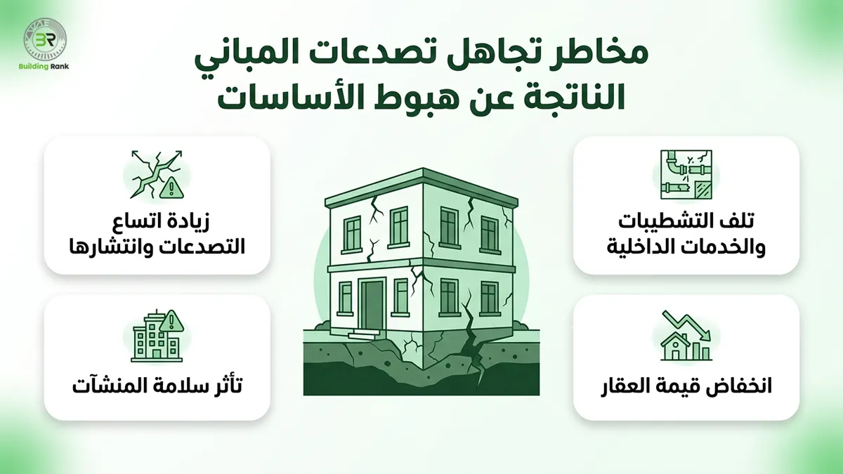 تصدعات المباني الناتجة عن هبوط الأساسات